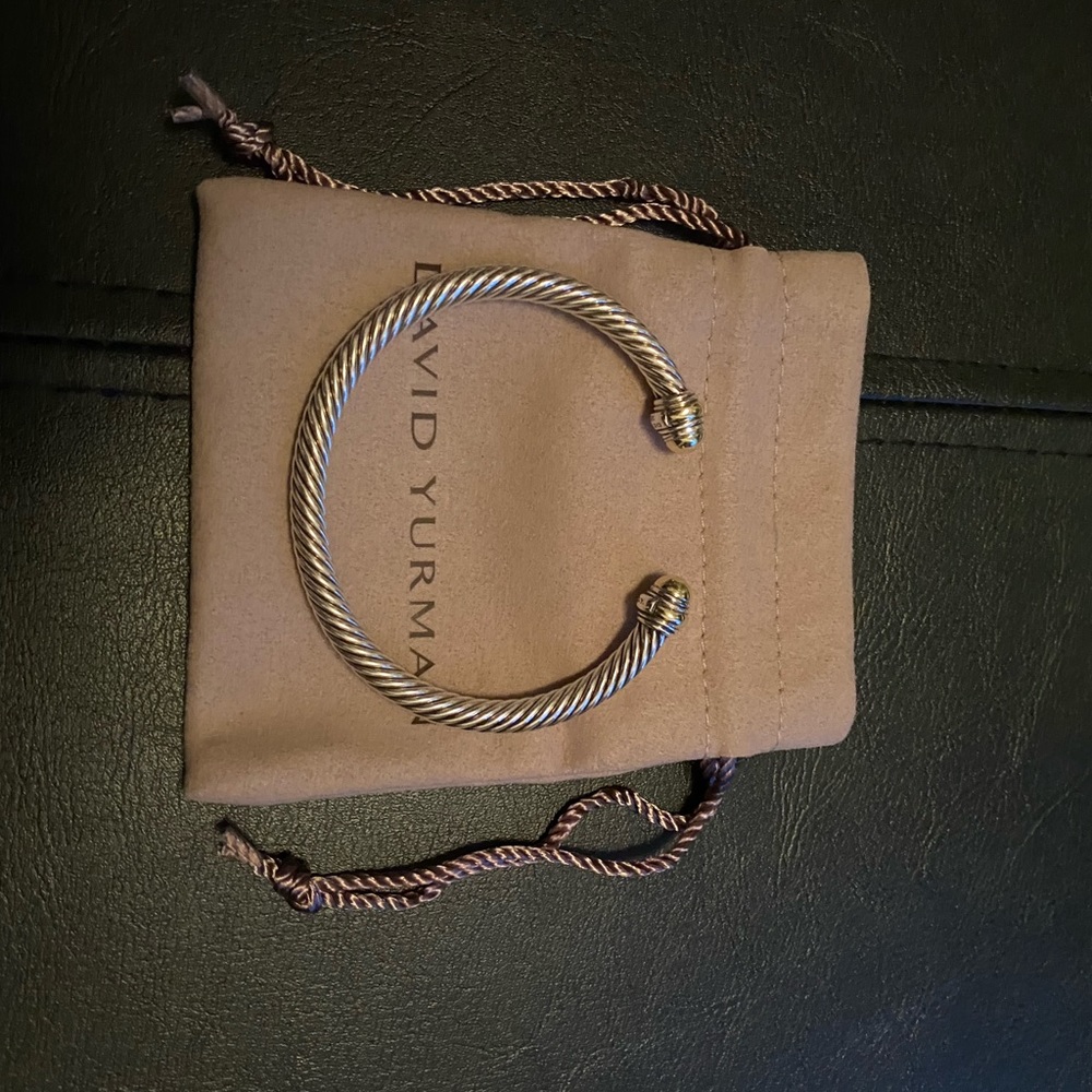 David Yurman 5mm silver and gold cable bracelet